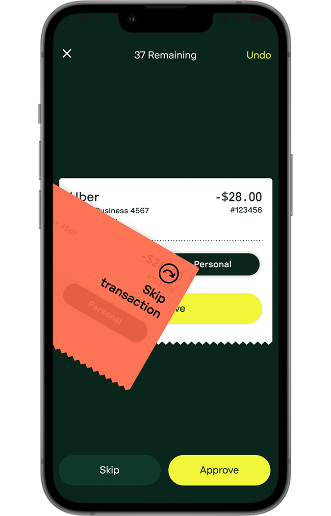 Illustrative Eagle app preview of transaction review.